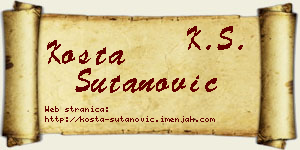 Kosta Šutanović vizit kartica